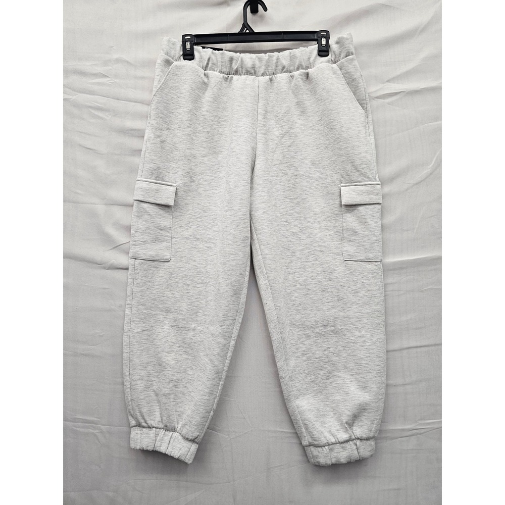 Express Womens Cargo Jogger Pants Grey Polyester Blend Casual Size XL